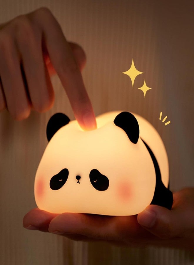 Zilloquil Cute Sleeping Panda Soft Silicone Nursery Night Light, for Baby Room Decor, Girls, Boys, Home Decor, Birthday Gift Rechargeable, 7 Color Changing, Tap Control (Sleeping Panda Lamp) - Image 1
