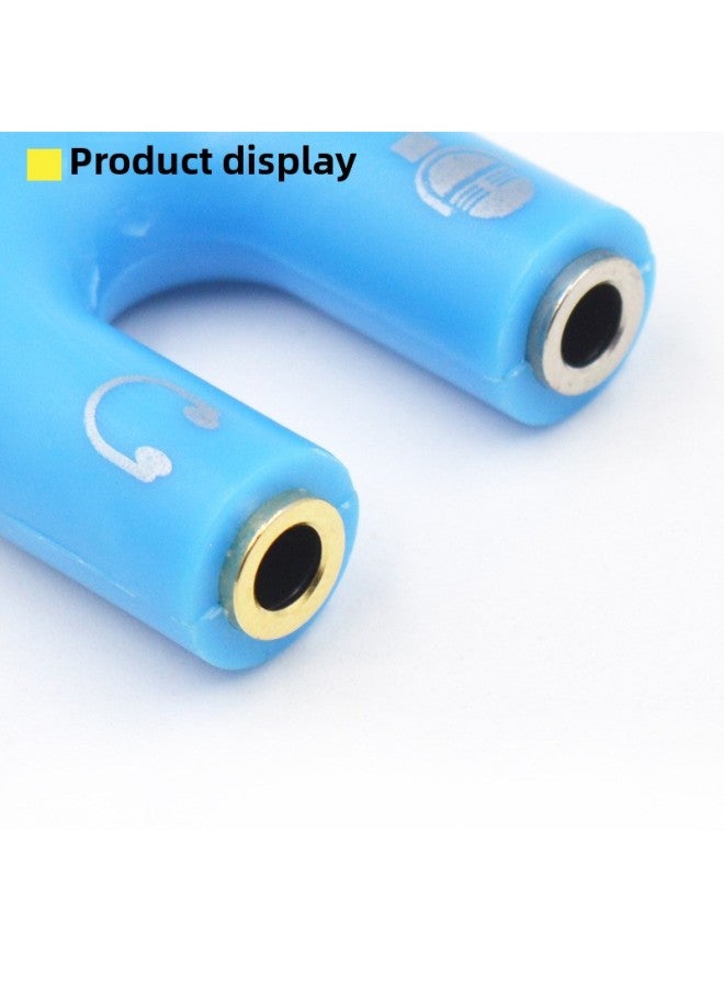 One-two Audio Adapter U-shaped 3.5mm Two-in-one Converter Line Recording Microphone Computer Mobile Phone Singing-Interface Form:U-shaped Audio Sub-wheat/gold-plated [yellow]]  - Image 2