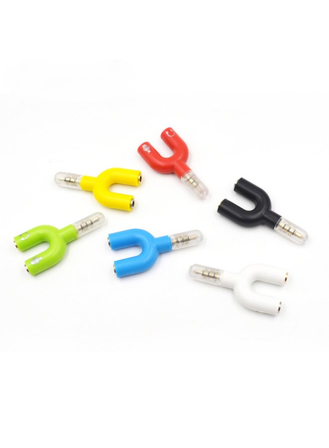 One-two Audio Adapter U-shaped 3.5mm Two-in-one Converter Line Recording Microphone Computer Mobile Phone Singing-Interface Form:U-shaped Audio Sub-wheat/gold-plated [yellow]]  - Image 5