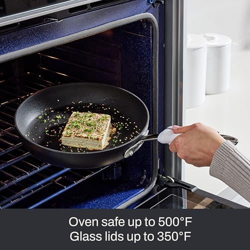 All-Clad Hard Anodized Essentials Nonstick Fry Pan 3 Piece Set, 8", 10" & 12" Induction, Oven Safe 500F, Kitchen Frying Pans, Skillets, Ergonomic Handle, Premium Cookware, Dishwasher Safe, Black - Image 3