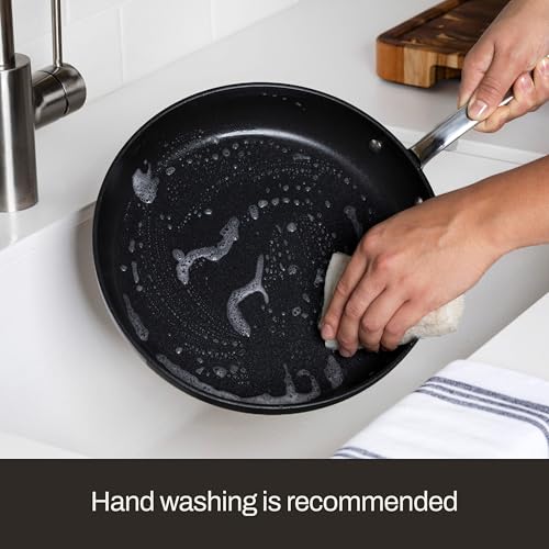All-Clad Hard Anodized Essentials Nonstick Fry Pan 3 Piece Set, 8", 10" & 12" Induction, Oven Safe 500F, Kitchen Frying Pans, Skillets, Ergonomic Handle, Premium Cookware, Dishwasher Safe, Black - Image 5