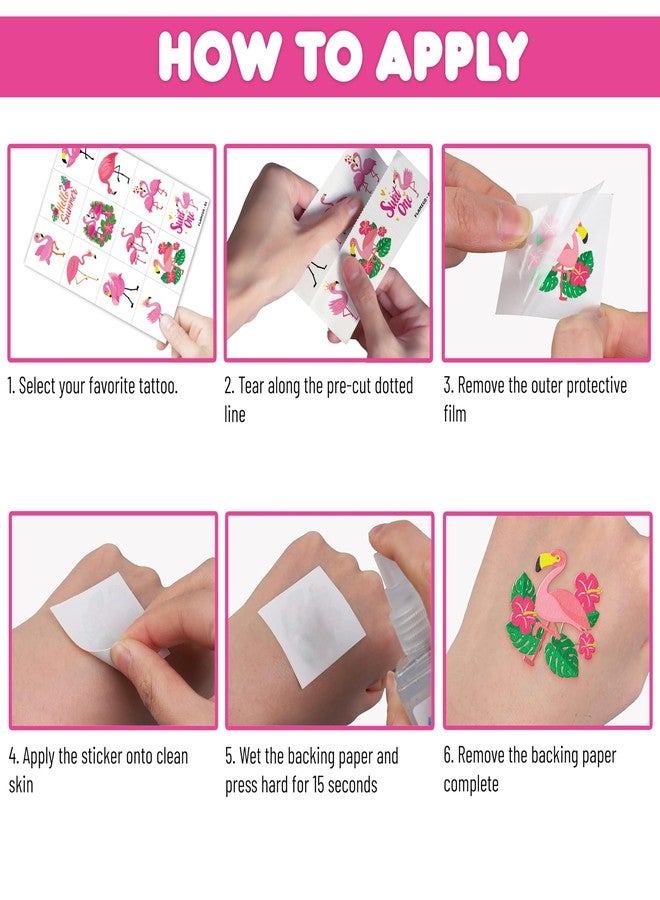 91TATTOOS 96 PCS Funny Cute Flamingo Temporary Tattoos for Kids - Image 5