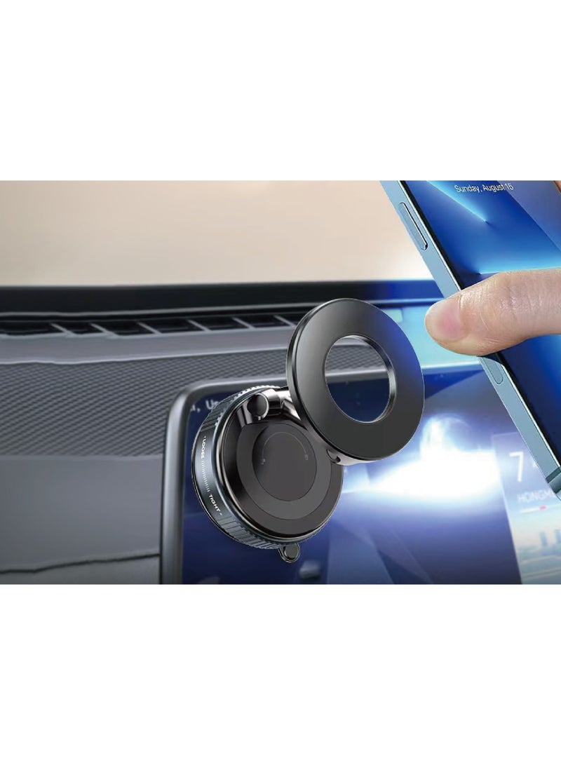 Cat - Cot حامل هاتف السيارة المغناطيسي كات-كوت مع مغناطيس قوي جداً وكوب شفط | قاعدة هاتف دوارة 360° للوحة القيادة، الزجاج الأمامي وكونسول الوسط | حامل عالمي من ABS + سيليكون | CT-07 - Image 2