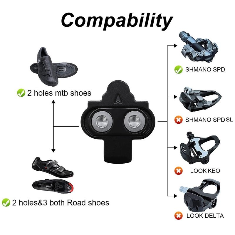 Thinvik Bike Cleats for SM-SH51 SPD Pedal Cleat Set Compatible for Shimano SPD Pedals, Bike Cleat Set for Indoor Cycling & Mountain- 4 Degree Float - Image 3