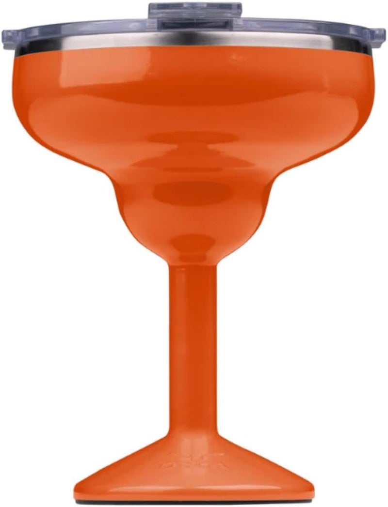 ORCA Rita Temperature Insulated Stainless Steel Margarita Glass Lidded Tumbler for Cocktails Wine Cold Drinks Persimmon