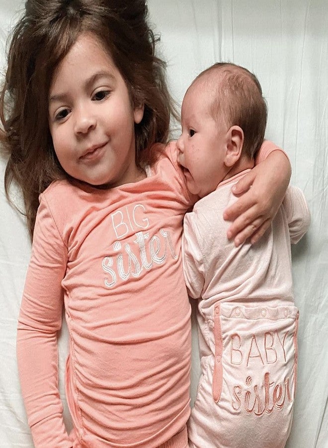 Kic Kee Pants طقم بيجاما بأكمام قصيرة من كيكي بانتس للأشقاء، الأخ الأكبر والأخت الكبرى (لون وردي فاتح - مقاس 2T) - Image 4