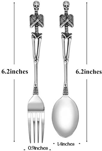 LOYEH Skeleton Skull Stainless Steel Fork Flatware Tableware Design Modern Look Great Gifts For Halloween Easter and Christmas (Fork) - Image 3