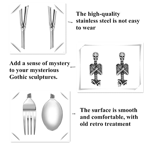 LOYEH Skeleton Skull Stainless Steel Fork Flatware Tableware Design Modern Look Great Gifts For Halloween Easter and Christmas (Fork) - Image 4