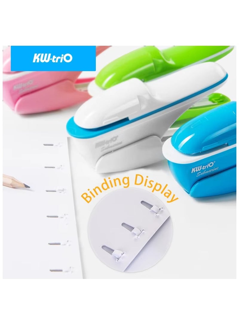 كيه دبليو تريو دباسة ورق KW-triO بدون دبابيس، دباسة بلاستيكية محمولة بدون دبابيس، تجليد 8 ورقات من الورق، لوازم مكتبية - Image 3