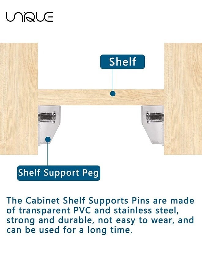 Unique 100 Pieces 5 Millimeters Shelf Support Peg，Support Cabinet Shelf Pins，Clear Plastic Replacement Peg Cabinet Shelf Supports Pins for Kitchen Furniture Book Shelves Shelf Holder Locking Pins  - Image 4
