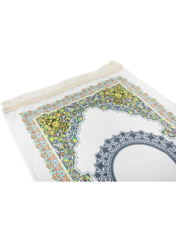 ماتكس - سجادة صلاة مخملية مع حافظة سجاد، 68x117 سم - متعددة الالوان - Image 1