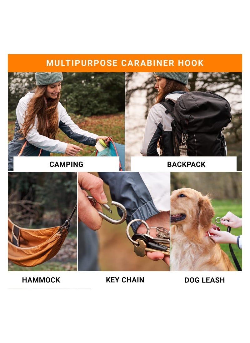Generic 4Pcs Heavy Duty Stainless Steel Carabiner Clips Quick Snap Hooks for Dog Leash Backpack Hiking Camping  - Image 5