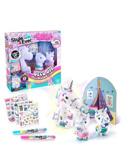 كانال تويز Canal Toys - Style 4 Ever - The Unicorn Family, Unicorn Mom and Two Babies Figurines to Decorate  - Image 1