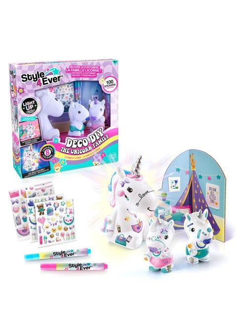 Canal Toys - Style 4 Ever - The Unicorn Family, Unicorn Mom and Two Babies Figurines to Decorate