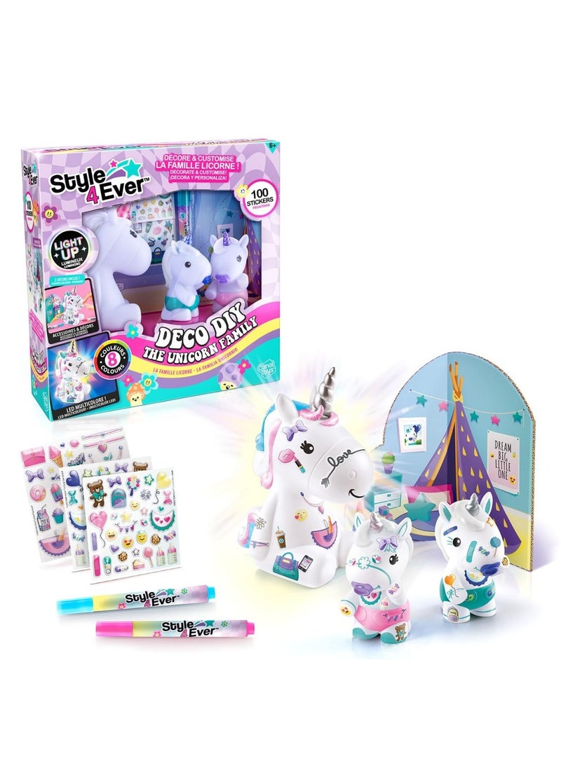 Canal Toys - Canal Toys - Style 4 Ever - The Unicorn Family, Unicorn Mom and Two Babies Figurines to Decorate - Image 1