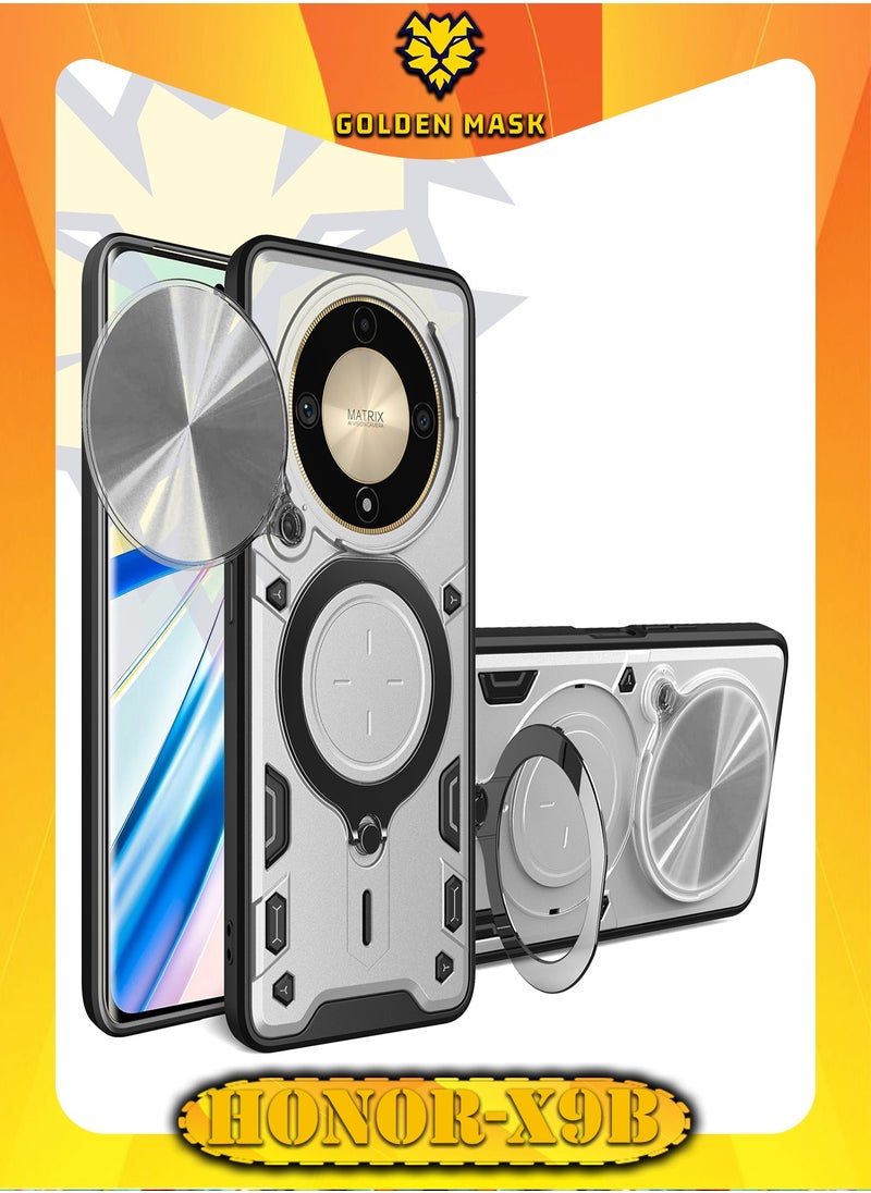 GOLDEN MASK GOLDEN MASK For Honor X9b Armored Camera Shield Cover Camera Lend Protection, Built-in 360° (Silver) 