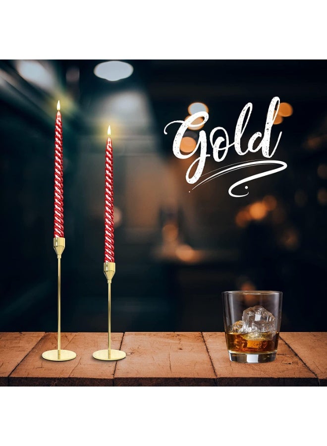 Buy Home Care Gold Taper Candle Holders Set of 3 – Metal Candlestick ...