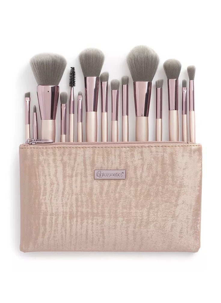 cosmetics Lavish Elegance 15 Piece Brush Set with Bag 