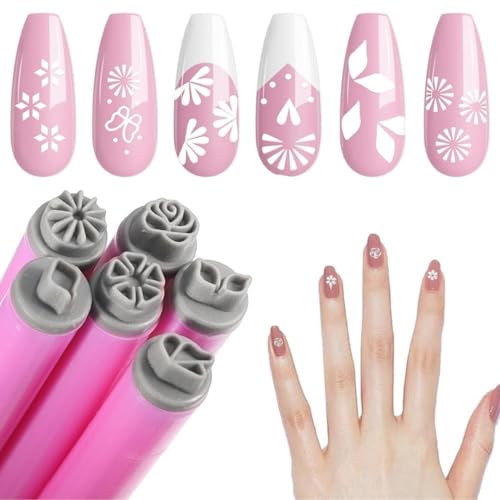 bolt bee Professional Nail Art Embossing Pen Set Silicone Pattern Stamping Tools for Gel Polish, 3D Flower and Leaf Design, DIY Manicure Kit, Salon and Home Use - Image 1
