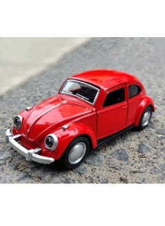 Model car نموذج سيارة بيتل كلاسيكي 1:32، لعبة سيارة من خليط معدني، نموذج سيارة صغير عتيق (12X4.5X4.5 سم، أحمر)  - Image 4