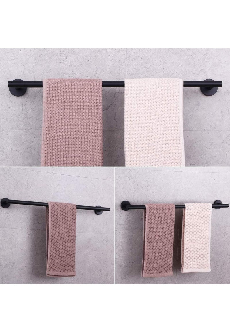 MIXDE Modern 4-Piece Bathroom Hardware Set 24-Inch Towel Bar Toilet Paper Holder and 2X Towel Hook Wall Mounted Brushed SUS 304 Stainless Steel  - Image 3