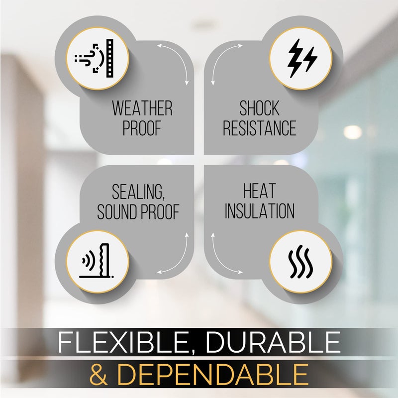 Dualplex High Density Foam Weather Stripping Door Seal Strip Insulation Tape Roll for Insulating Door Frame, Window, Air Conditioner | Self Adhesive Sealing Weatherstrip (White, 1 in x 1/8 in x 30 Ft) - Image 4