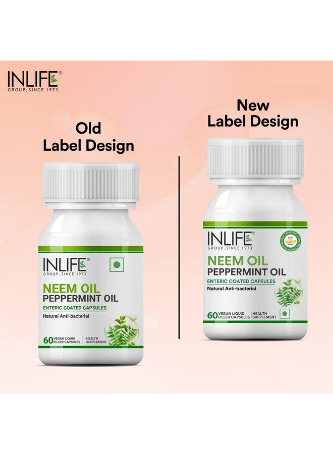 Inlife زيت النيم INLIFE 350 ملغ مع زيت النعناع 150 ملغ | مكمل صحي للهضم والعناية بالبشرة والشعر | كبسولات مغلفة معوية - 60 كبسولة سائلة نباتية (عبوة من 1، 60) - Image 4