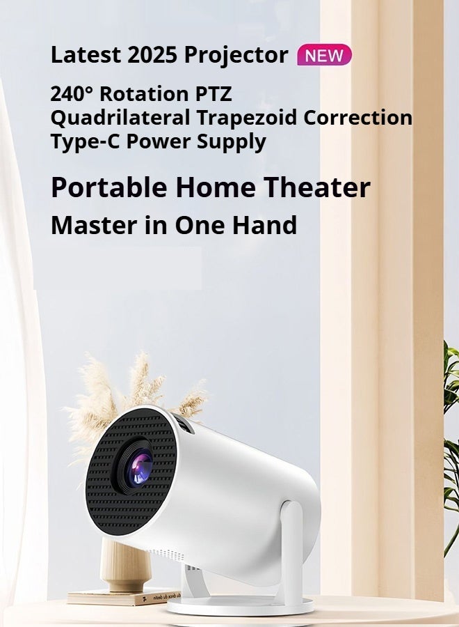 Portable Mini Projector with Android System Bluetooth Auto Vertical Correction FULL HD 1080P 360°Rotatable Outdoor Movie for Phone - Image 3