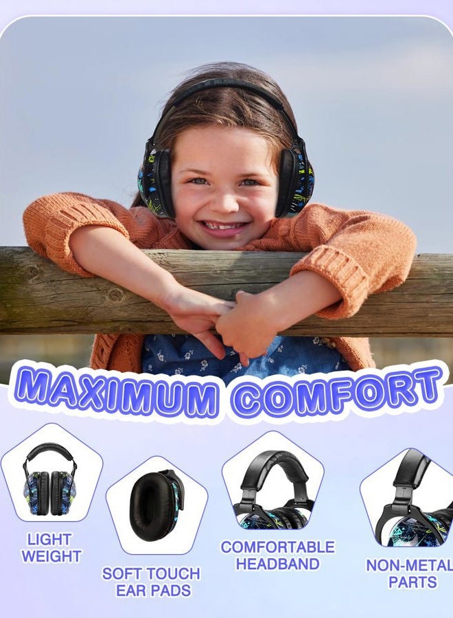 Zohan Kids Ear Protection 2 Pack, Hearing Protection Safety Ear Muffs for Children Have Sensory Issues, Adjustable Noise Reduction Earmuffs for Concerts, Fireworks(Nebula&Rap) - Image 5