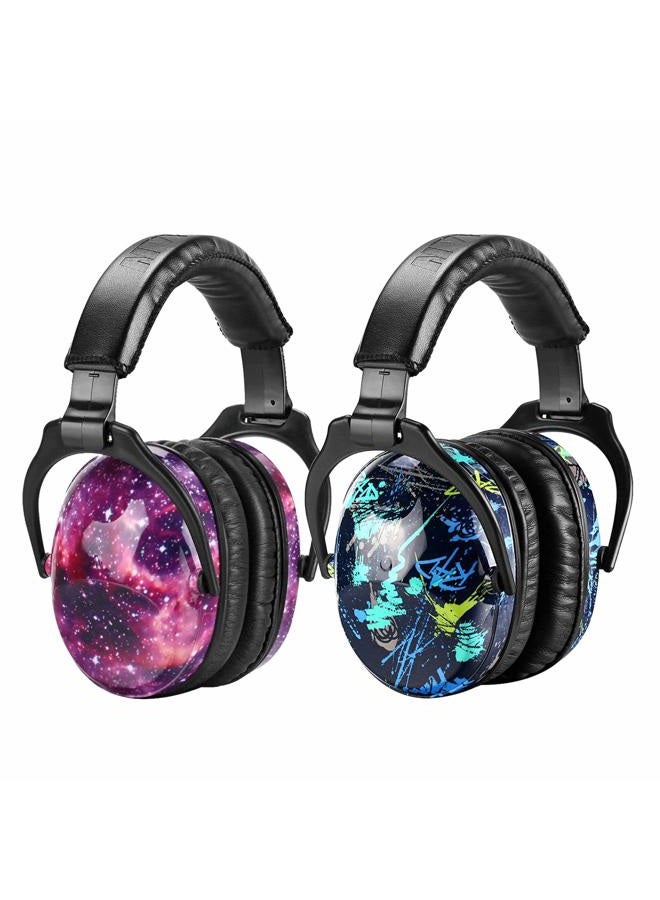 Zohan Kids Ear Protection 2 Pack, Hearing Protection Safety Ear Muffs for Children Have Sensory Issues, Adjustable Noise Reduction Earmuffs for Concerts, Fireworks(Nebula&Rap) - Image 1