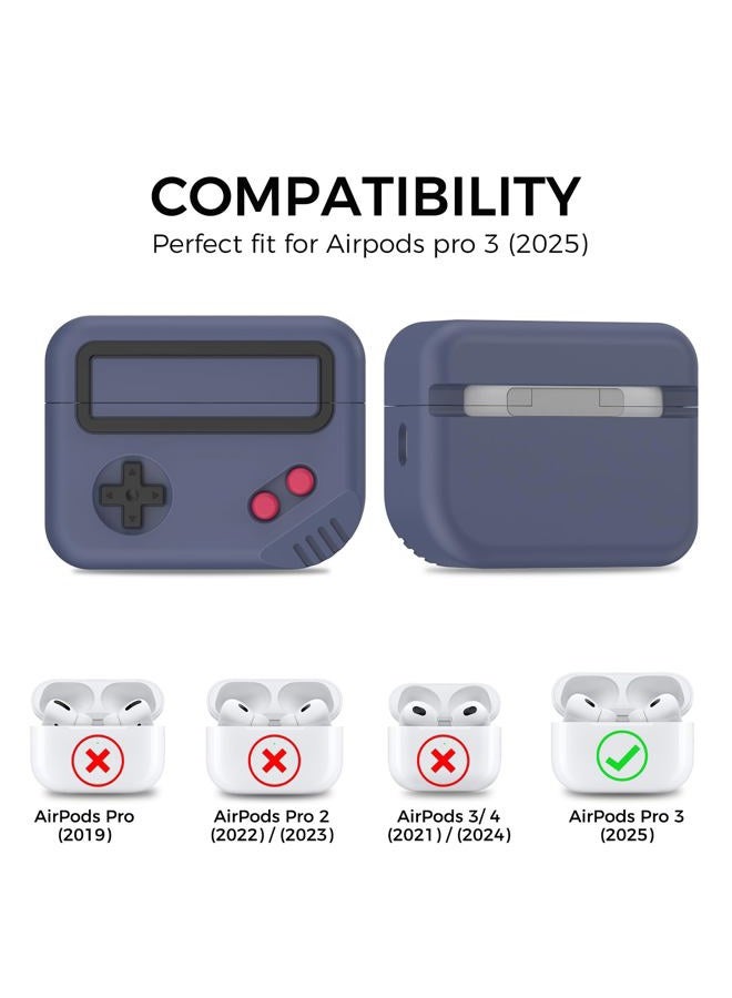 TRONWIN for AirPods Pro 3 Case - 2025 Game Console Design Case for Apple AirPods Pro 3rd Generation, Silicone Protective Case for Air Pods Pro 3 - Anime Case for Men & Women (Midnight Blue) - Image 2