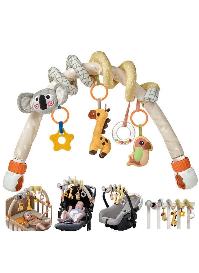 TUMAMA - 2 In 1 Spiral Car Seat Toys Arch Stroller Toy Baby Hanging Toys With Clip Adjustable Detachable Sensory Travel Crib Bouncer Bassinet Activity Toys For Babies 0 3 6 9 12 24 Months - Image 1