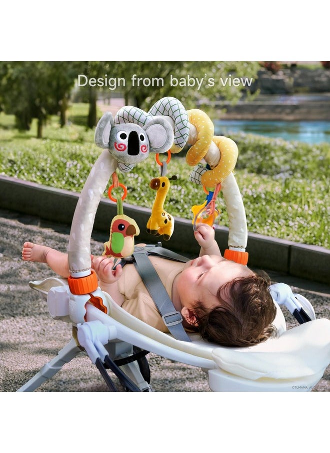 TUMAMA - 2 In 1 Spiral Car Seat Toys Arch Stroller Toy Baby Hanging Toys With Clip Adjustable Detachable Sensory Travel Crib Bouncer Bassinet Activity Toys For Babies 0 3 6 9 12 24 Months - Image 1