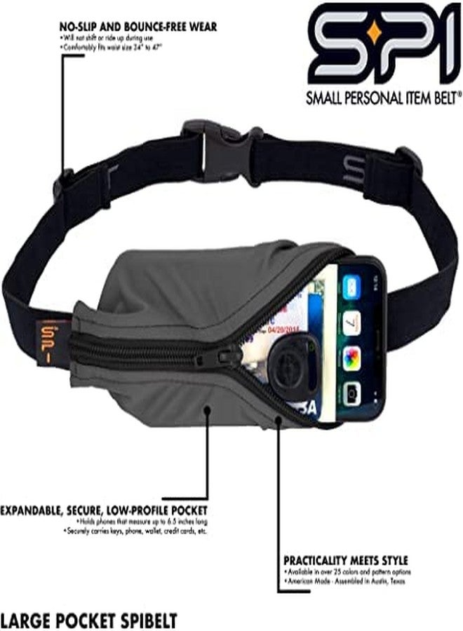 SPIbelt Running Belt with Large Pocket Unisex Phone Holder for Running, Phone Bag, Anti-Bounce Running Expandable, Adjustable, Steel Blue, One Size - Image 4