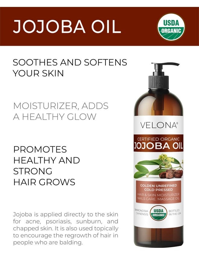 فيلونا زيت الجوجوبا العضوي من فيلونا، 8 أونصة سائلة - نقي 100%، غير مكرر، معصور على البارد، للعناية بالوجه والشعر والجسم، وللبشرة المعرضة لحب الشباب، وعلامات التمدد، والبشرة المحيطة بالأظافر (مع مضخة) - Image 2