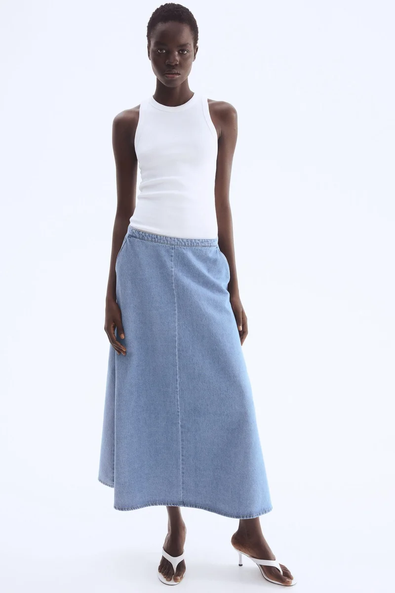 H&M Denim midi skirt