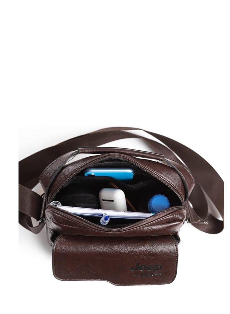 جيب بولو حقيبة يد محبوكة بحزام كتف بني - Image 3