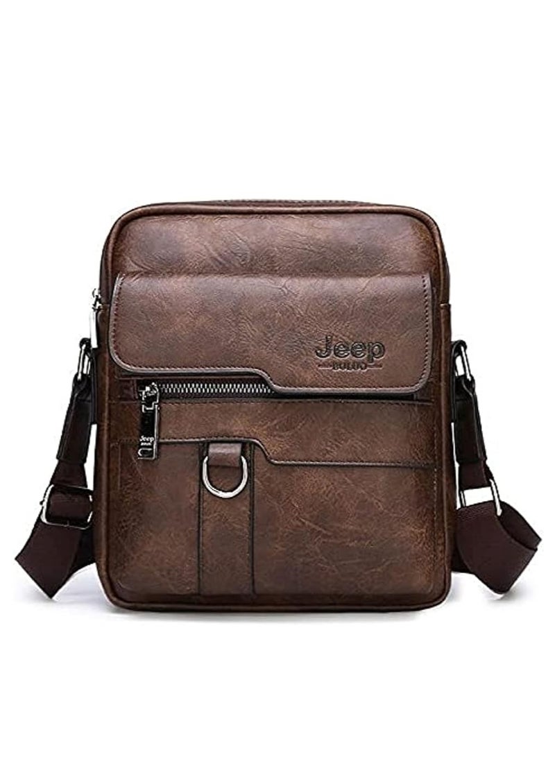 Jeep Buluo Brown leather crossbody bag - Image 1