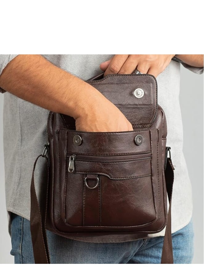 جيب بولو حقيبة يد محبوكة بحزام كتف بني - Image 5