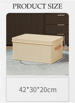 DUNISO 2 Pieces Fabric Closet Storage Organizer Set Foldable Clothes Boxes Large Capacity Wardrobe Stackable Closet Drawer with Handle for Leggings Stockings Socks Underwear  - Image 2