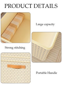 DUNISO 2 Pieces Fabric Closet Storage Organizer Set Foldable Clothes Boxes Large Capacity Wardrobe Stackable Closet Drawer with Handle for Leggings Stockings Socks Underwear  - Image 3
