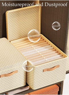 DUNISO 2 Pieces Fabric Closet Storage Organizer Set Foldable Clothes Boxes Large Capacity Wardrobe Stackable Closet Drawer with Handle for Leggings Stockings Socks Underwear  - Image 4