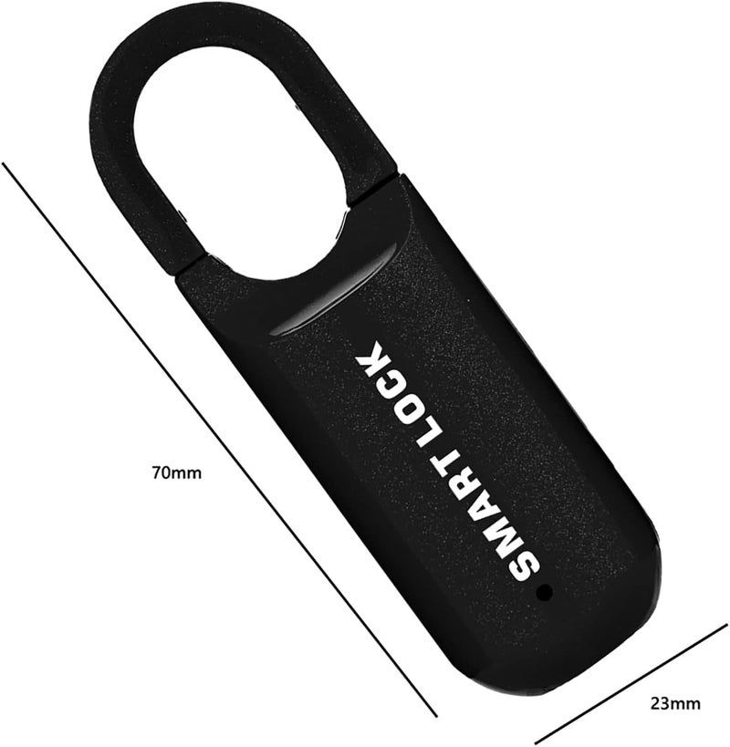 OLSIC Alloy Steel Mini Smart Fingerprint Lock Biometric USB Rechargeable Padlock Chip Anti-Theft,for Luggage Box Bag (Black) - Image 3