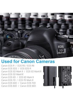 Y&D LP-E6 Dummy Battery Decoded, Replacement with Type-C Spring Power Adapter Cable for Canon EOS R R5 R6 5DS 5DSR 90D 80D 70D 60D 5D Mark II III IV 6D 7D Cameras  - Image 4