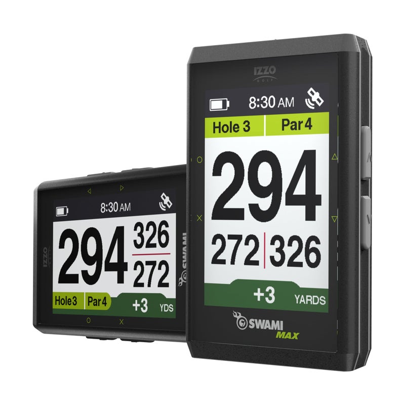 IZZO Golf Swami Max Handheld GPS Unit - Rangefinder Golf GPS with Oversized Large Color Screen for Measuring Golf Distances, Black - Image 1