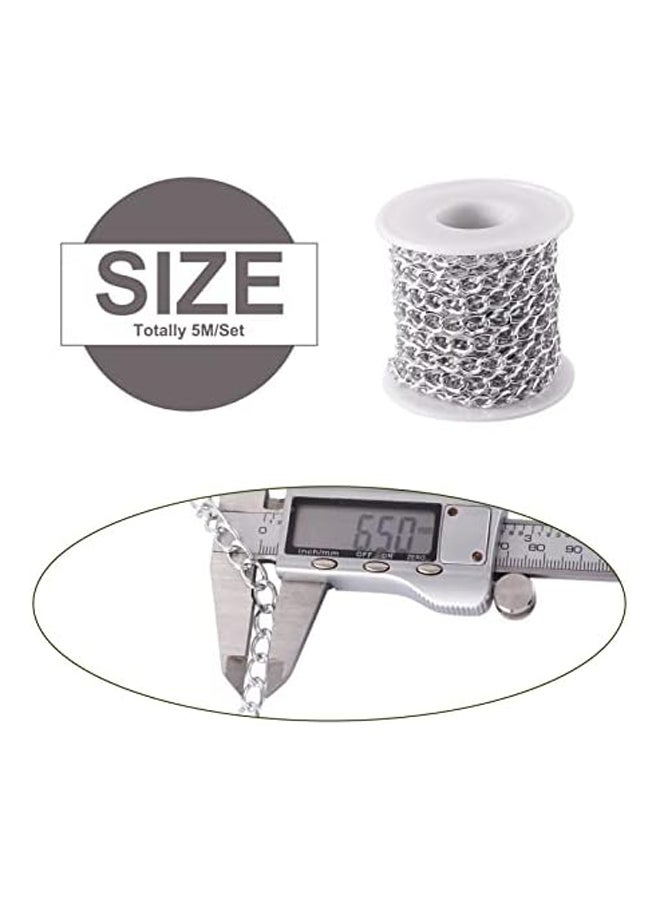 16.4 قدم سلسلة كبح من الألومنيوم وصلة كابل ملتوي فضي كروس - Image 3