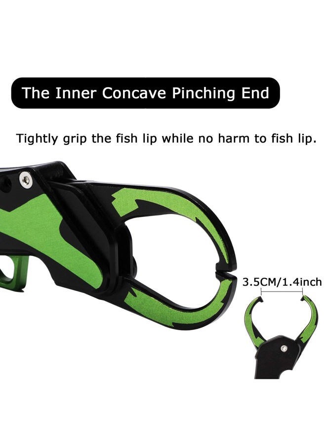 Night Cat Folding Fishing Lip Gripper Grabber Grip with Sheath Foldable Collapsible Fish Holder Control Accessories Portable Lightweight Aluminium Alloy 110lbs Loading Capacity green - Image 5