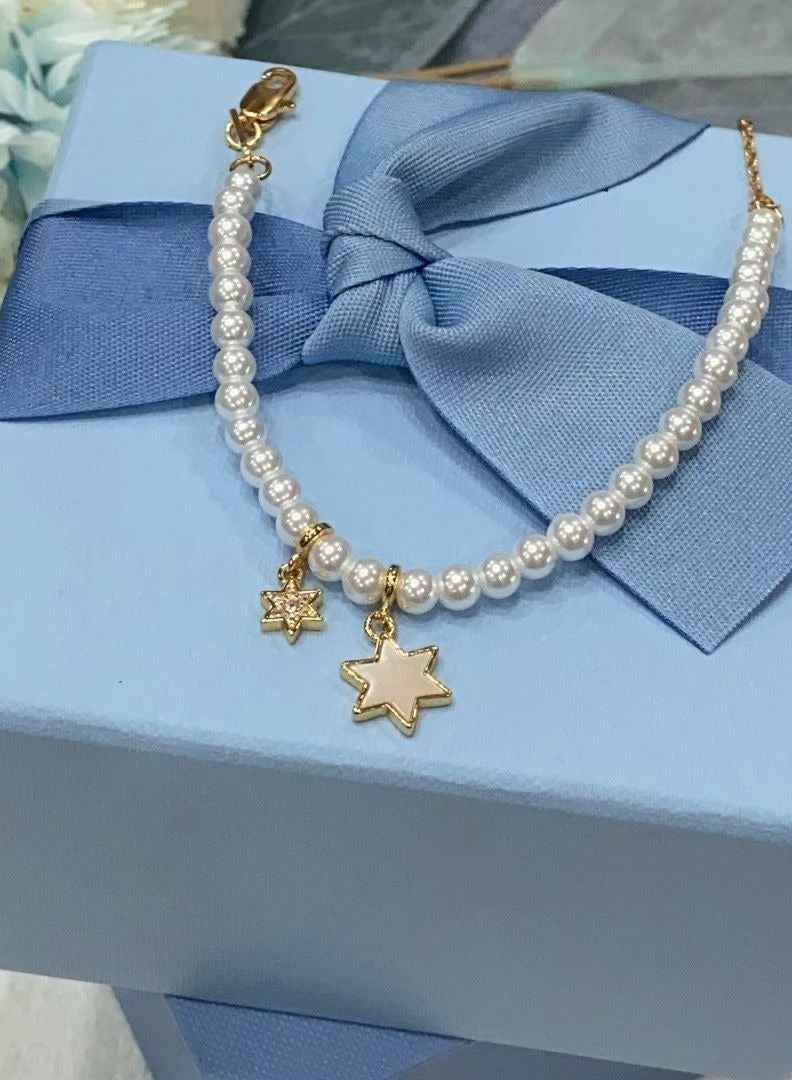 HEFANG Personalized And Fashionable Gold Plated Twin Pearl Bracelet  - Image 1