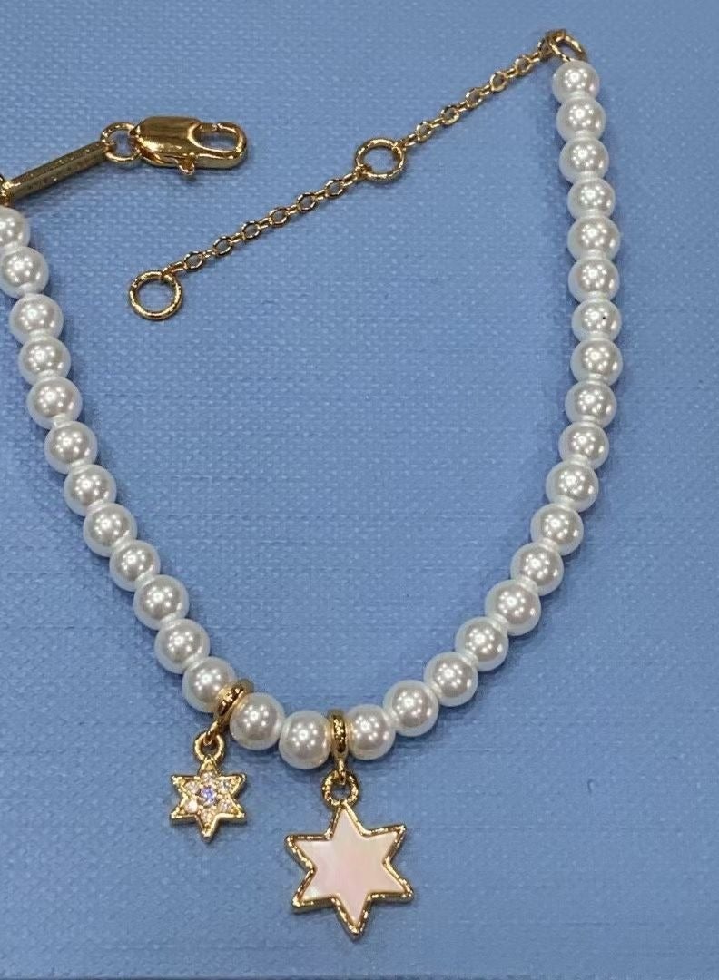HEFANG Personalized And Fashionable Gold Plated Twin Pearl Bracelet  - Image 2