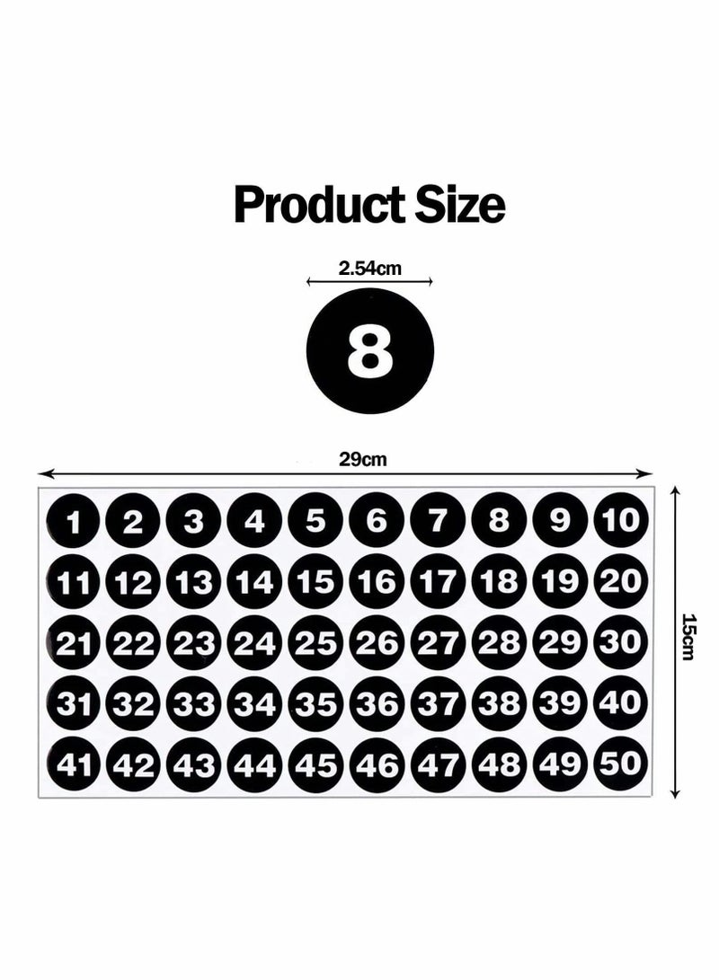 Y&D Number Stickers, Consecutive Stickers (1-50) 2.54cm Labels Waterproof Self-Adhesive Universal Label for Indoor Outdoor Daily Storage Uses (10 Sheets)  - Image 5